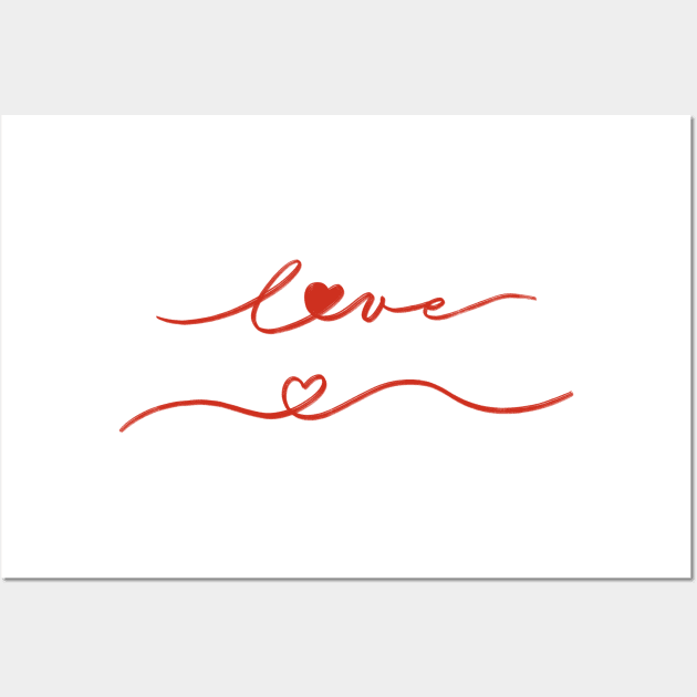 Love letter hand lettering Wall Art by TinyFlowerArt